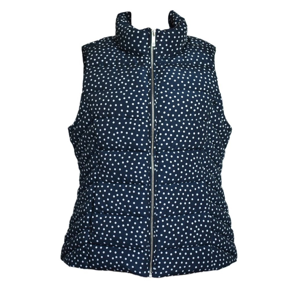 Tommy Hilfiger Women's Jacket Puffer Vest Midnight Polka Dot Size M - Picture 2 of 5